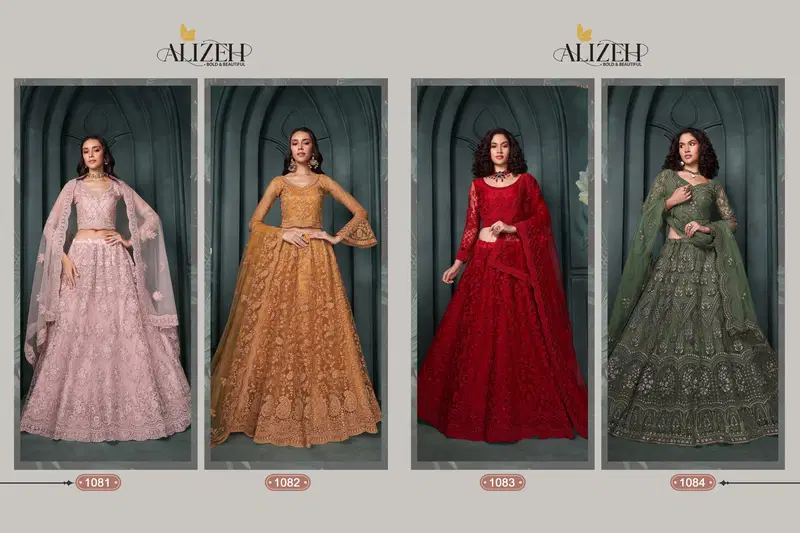Bridal Heritage Vol 5 By Alizeh Party Wear Net Lehenga Choli Wholesale Online